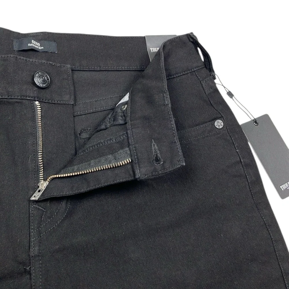 True Religion Geno No Flap 35x31 Black Jeans Relaxed Slim Men's NWT